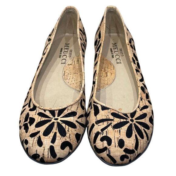 Sesto Meucci Floral Cork Ballet Flats Women's Sz 6.5M New Floor Model Condition - Picture 1 of 10